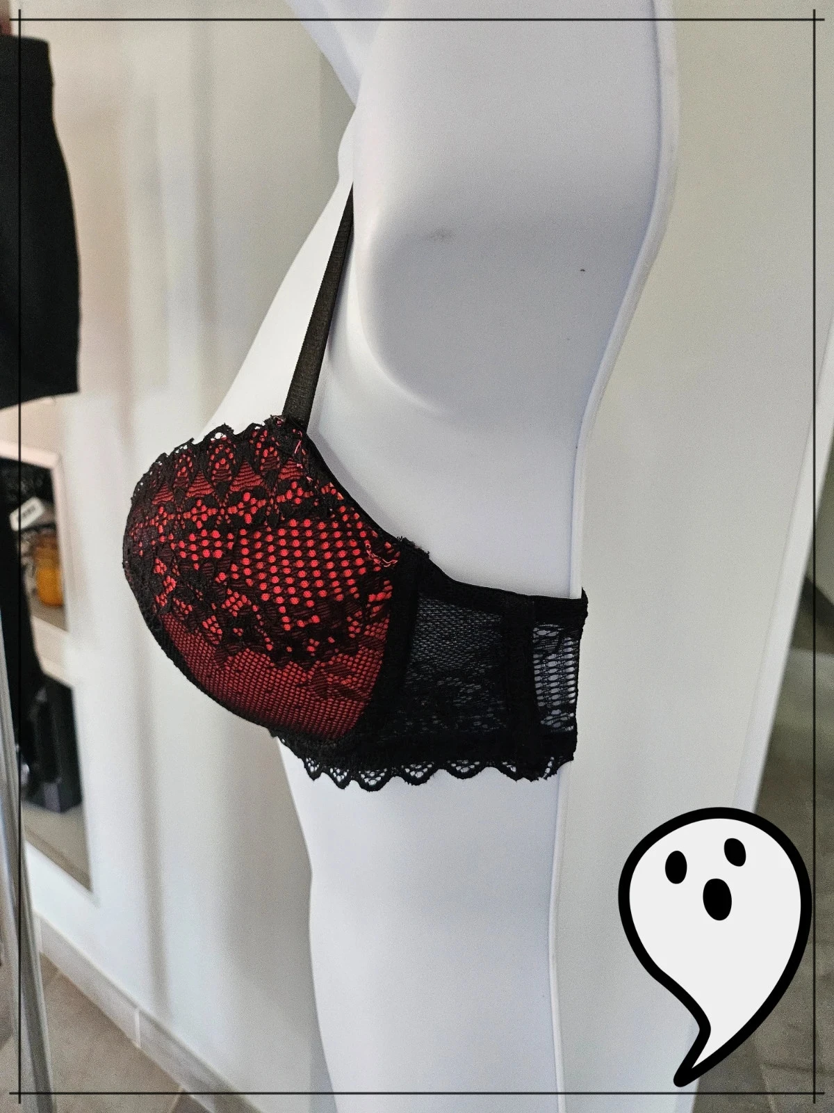 bonita lingerie manoukian preto e vermelho gótico – photo 4